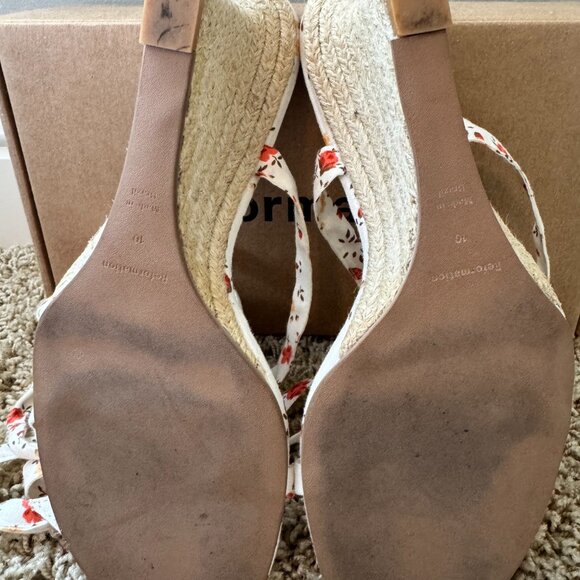 Reformation Alessa Lace-Up Wedge Espadrille Heels. Size 10. Like New. - Picture 6 of 9